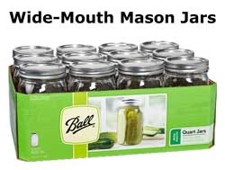 Glass, quart-sized, wide-mouth mason jars are ideal for cannabis storage