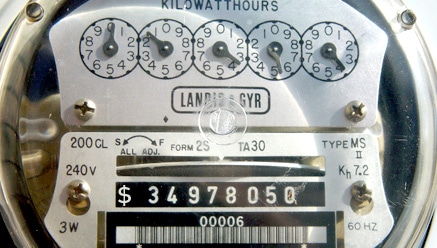 A totally standard electric meter that has not been edited.